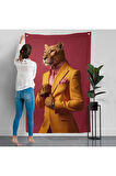 İnsan Kıyafetli Zarif Panter Duvar Örtüsü-7793