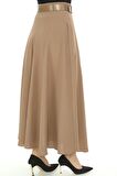 SORALLİNE KADIN KLOŞ ETEK 95 CM BOYUNDA ETAMİN DESEN BAHARLIK 779 NOHUT RENGİ