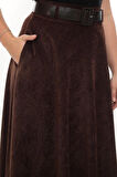 SORALLİNE KADIN KIŞLIK ŞÖNİ KADİFE ETEK 95 CM BOYUNDA ASTALI 779
