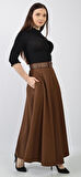 SORALLİNE KADIN KLOŞ ETEK 100 CM BOYUNDA ASTARSIZ KIŞLIK ETEK 779KAHVE