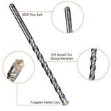 CAT DA03901 10 Parça Tungsten Karbür SDS-Plus Beton Matkap Uç Seti 