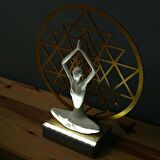 Veraart Işıklı Kişiselleştirilebilir Sri Yanta Yoga Yapan Kadın Biblo Gece Lambası Dekoratif Obje Gold