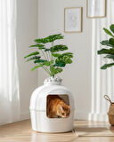 Reyo Dekorapet Dekoratif Kedi Tuvaleti Beyaz