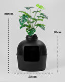 Reyo Dekorapet Dekoratif Kedi Tuvaleti Siyah