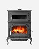 Reyo Stove Abant Üç Camlı Yan Kapak Fırınlı Döküm Şömine Soba