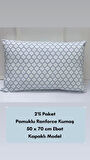 NİVEMESHOME MAVİ GEOMETRİK DESEN 2 Lİ YASTIK KILIFI KAPAKLI 50X70