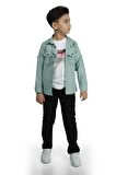 Gömlek , Pantolon , T-Shirt  3Parça Erkek Çocuk Takım MNK1754
