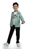 Gömlek , Pantolon , T-Shirt  3Parça Erkek Çocuk Takım MNK1754