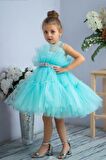 Tütü Etekli Kız Çocuk Angel Abiye Elbise MNK0581