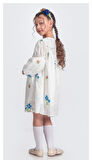 Otantik Akdeniz Çiçek NakışKız Çocuk Müslin Elbise M00706