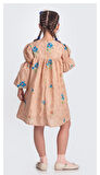 Otantik Akdeniz Çiçek NakışKız Çocuk Müslin Elbise M00706