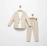 Ceketli Tişörtlü Erkek Çocuk Keten Damatlık Takım M00714