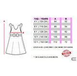 Sapes Model Sırt Gipeli Tüllü Kız Çocuk Askılı Saten Abiye MNK0618