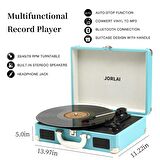 Jorlaı T316 Retro Çanta Pikap - Pc Mp3 Kayıt - Rca - 33 45 78 Devir  Turkuaz