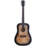Washburn Deep Forest Burl Black Fade Akustik Gitar