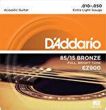 Daddarıo Ez900 Akustik Gitar Tel Seti, 85/15 Bronze, Extra Lıght