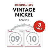 Fender Original 150 Pure Nickel Wound Ball End 150l .009-.042 3lü Paket Elektro Gitar Teli