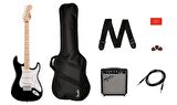 Squier Sonic Stratocaster Black Frontman 10g Elektro Gitar Seti