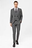 Süvari Slim Fit Yelekli Takim Elbise