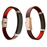 Deri Çelik Mixli Trend Model Erkek Bileklik 22 cm(2 Farklı Renk Tek Pakette)