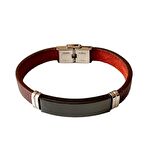 Deri Çelik Mixli Trend Model Erkek Bileklik 22 cm(2 Farklı Renk Tek Pakette)