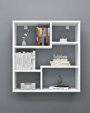 Reyo Enda Home Myra09 5 Bölmeli Modern Duvar Rafı, Mutfak Rafı Mat Beyaz