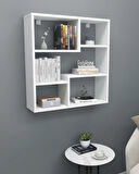 Reyo Enda Home Myra09 5 Bölmeli Modern Duvar Rafı, Mutfak Rafı Mat Beyaz