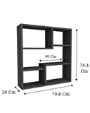 Reyo Enda Home Myra09 5 Bölmeli Modern Duvar Rafı, Mutfak Rafı Antrasit