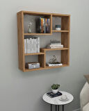 Reyo Enda Home Myra09 5 Bölmeli Modern Duvar Rafı, Mutfak Rafı Atlantik Çam