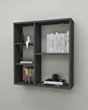 Reyo Enda Home Myra 5 Gözlü Çok Amaçlı Modern Duvar Rafı Antrasit