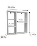 Reyo Enda Home Myra 5 Gözlü Çok Amaçlı Modern Duvar Rafı Beyaz