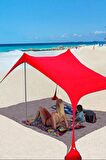Markise Kırmızı Gölgelik Tente Plaj Şemsiyesi Bahçe Teras Kamp Piknik Güneşlik Tatil Şemsiye 2.3 metre