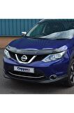 Nissan Qashqai Ön Kaput Koruyucu Rüzgarlığı 4mm Akrilik (abs) Piano Black 2014-2016