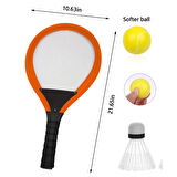 Badminton Seti ve Soft Tenis Topu - RKT-35 - Turuncu