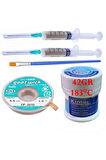 KİMEİ SolderPaste 183C UYUMLU Krem Lehim 42g Sıvı Lehim ve Flux Lehim Toplama Fırça Seti 3,5MM 5İN1