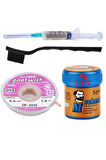 Solder Paste MEChanic 138 DERECE Krem Lehim 42g  Sıvı Lehim ve Flux Lehim Toplama Fırça Seti 2MM 4LÜ