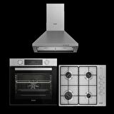Arçelik Inox Çizgi Ankastre Set