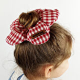 Woodycord Scrunchies İçi Dolgulu Lastikli Büyük Boy Çiçek Model Saç Tokası 