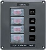 Blue Sea System Systems Suya dayanıklı sigorta panelleri 12V 45A 4 Pozisyon