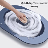Oval Yazısız Antibakteriyel Diatomit Süper Sihirli Su Emici Kaymaz Tabanlı Banyo Paspası 40*60 CM