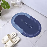 Oval Yazısız Antibakteriyel Diatomit Süper Sihirli Su Emici Kaymaz Tabanlı Banyo Paspası 40*60 CM