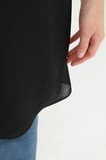 Siyah Kadın Basic Uzun T - Shirt