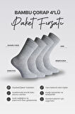 Nova Socks Kadın 4'lü Bambu Lastiksiz Sıkmayan Diyabetik Bilek Çorap
