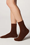 Nova Socks Erkek 4'lü Bambu Lastiksiz Sıkmayan Diyabetik Bilek Çorap/KAHVE