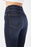 Kadın Koyu Lacivert Süper Skinny Fit Jean Pantolon