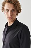 Erkek Siyah Tailored Slim Fit Dar Kesim Gömlek
