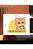 Yeni Sürücü Sevimli Kedi Araba Etiketi & Sticker