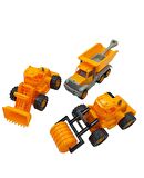 Oyuncak İş Makinaları Plastik Büyük Boy İş Makinaları 3'lü Set