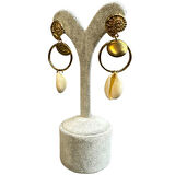 Uretti - İREM 3914 1874 Geometrik Deniz Kabuğu Tasarımlı Uzun Küpe