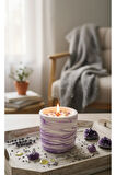 %100 Soya Wax Lavanta Kokulu Dekoratif Beton Aromaterapi Mum – Amestist Taşlı & Lavanta Otlu